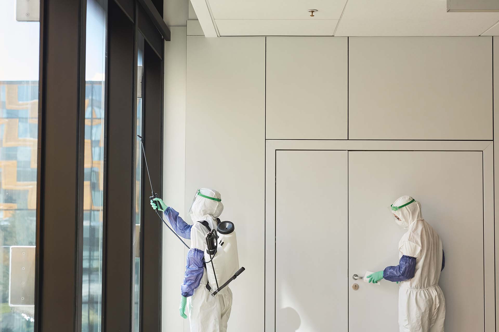 Office space undergoing **mold prevention** in Florida