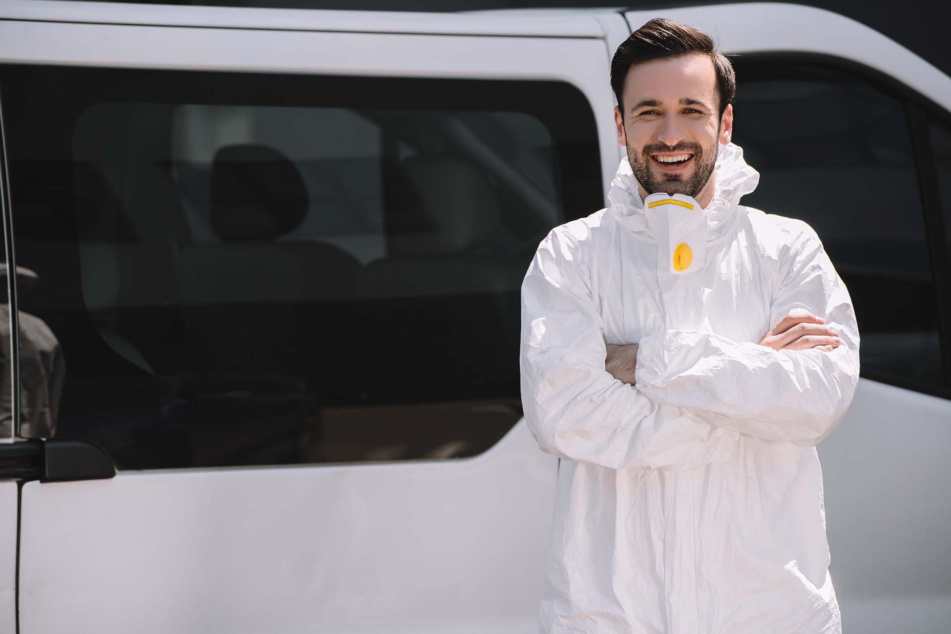 Certified technician doing **mold remediation** in Florida